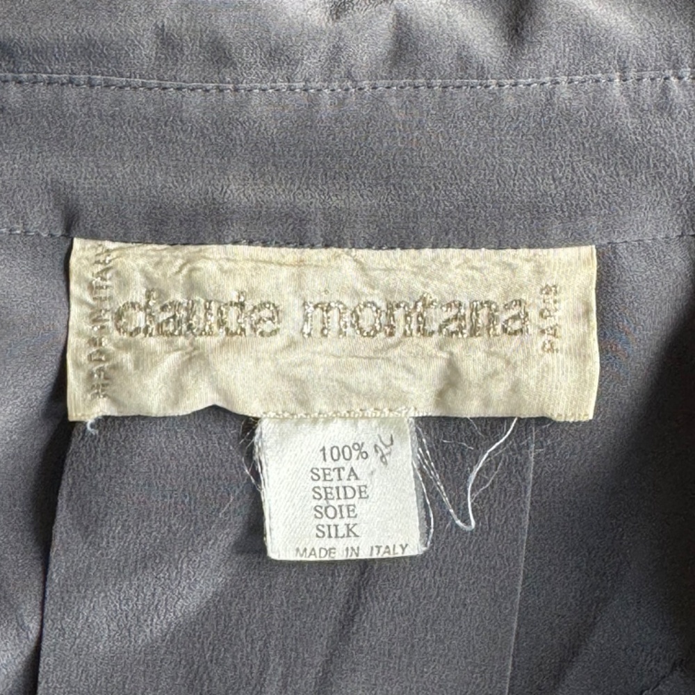 Vintage Claude Montana Silk Grey Blouse - Picture 4 of 8
